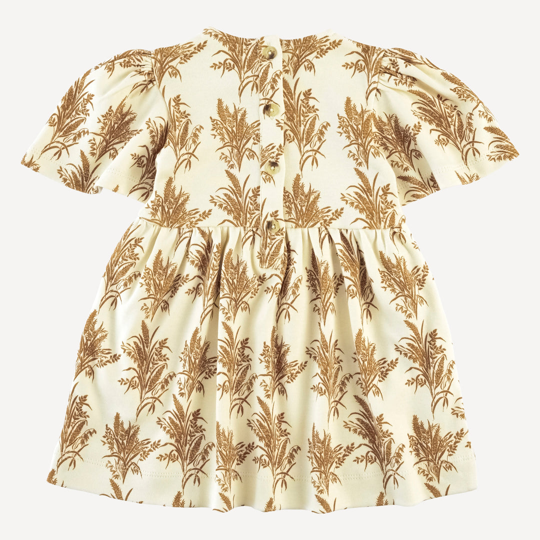 bell sleeve dress | wheat grass | organic cotton interlock