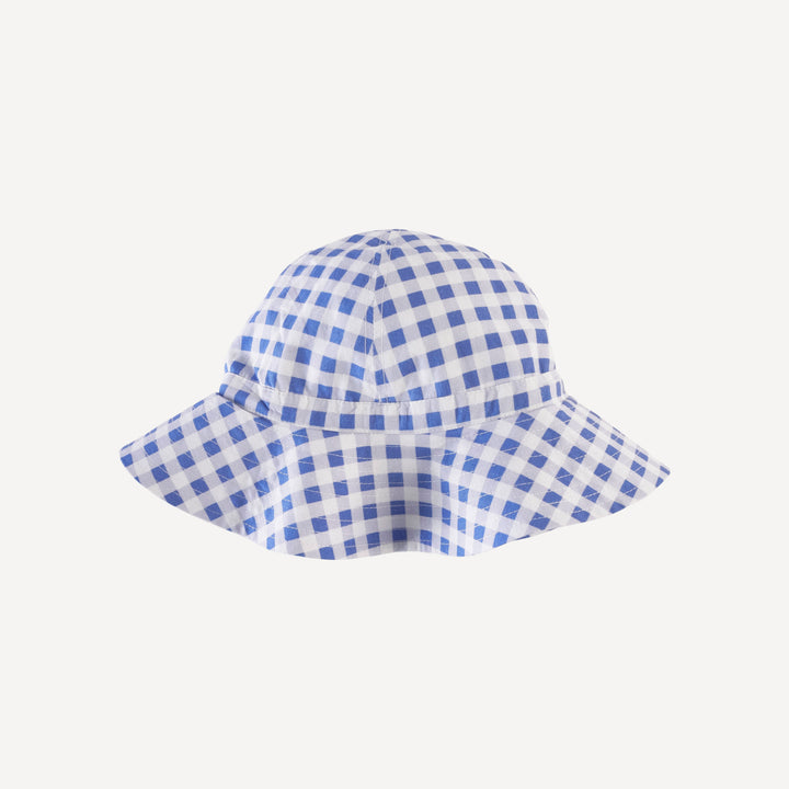 sun hat | blue gingham | organic cotton mid-weight woven