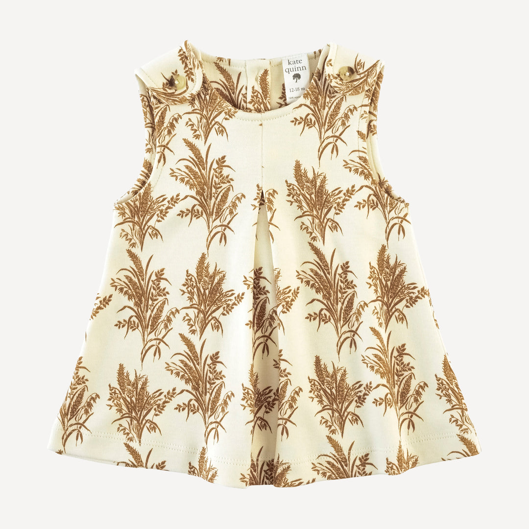sleeveless button tab top | wheat grass | organic cotton interlock