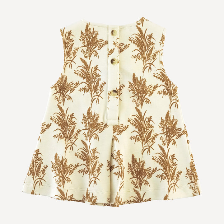 sleeveless button tab top | wheat grass | organic cotton interlock