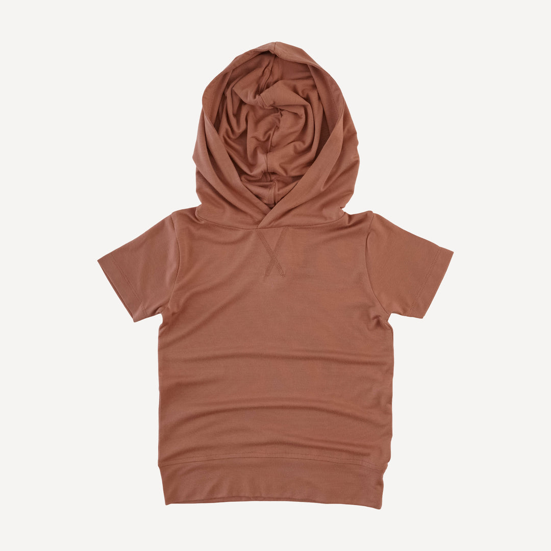 short sleeve essential skinny hoodie | cedar | modal