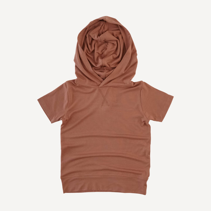 short sleeve essential skinny hoodie | cedar | modal