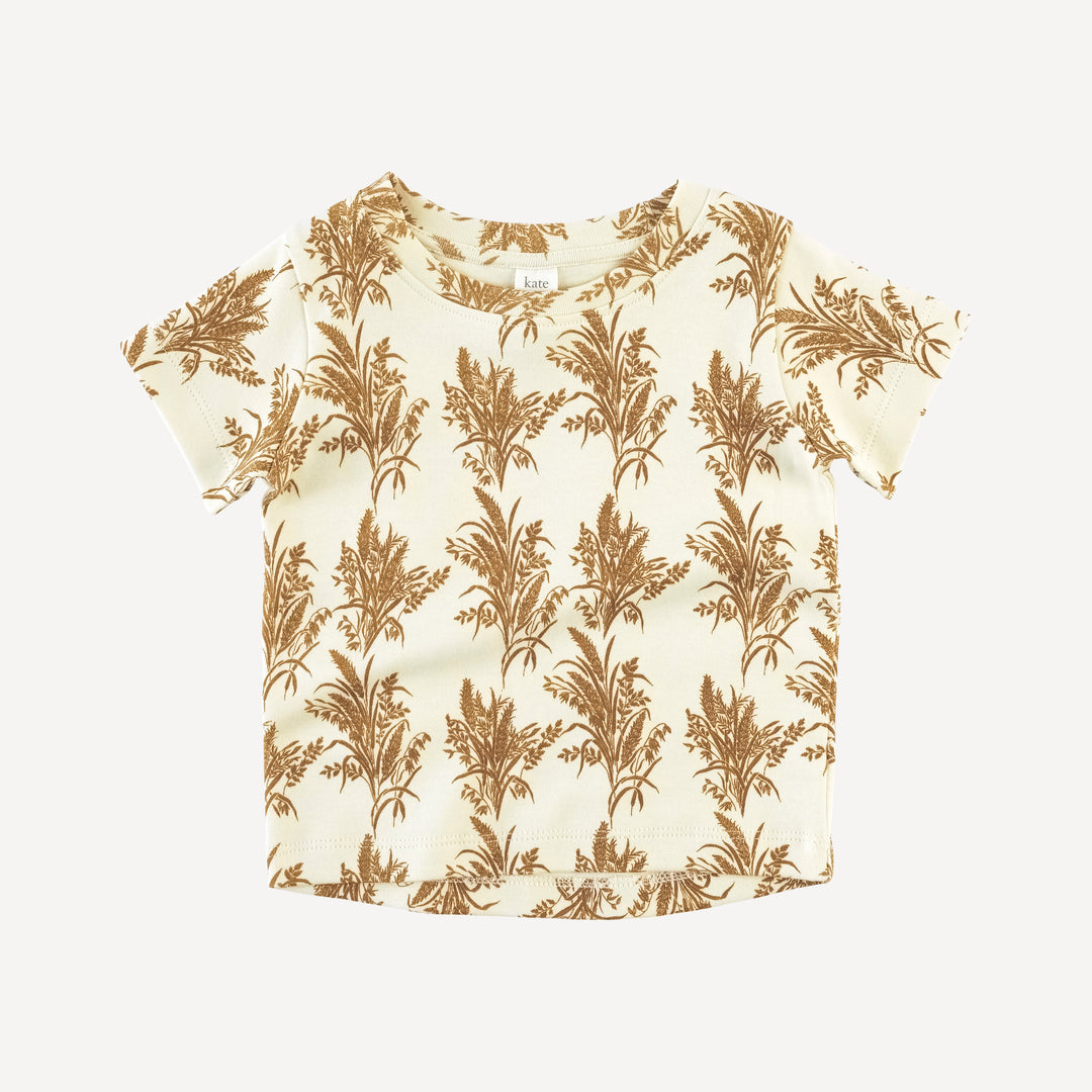 short sleeve essential boxy tee | wheat grass | organic cotton interlock