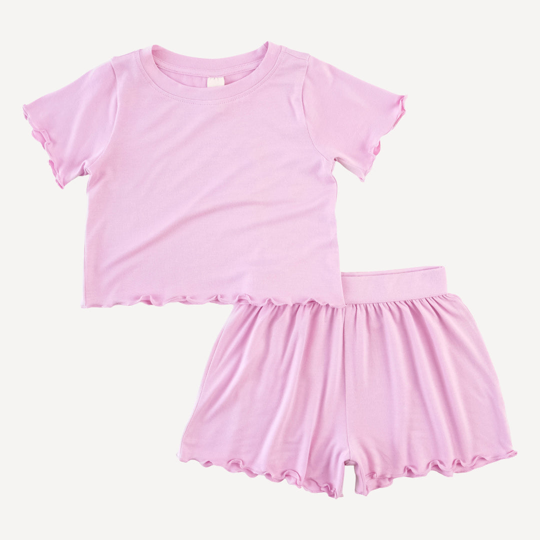 short sleeve jade short set | lavender ice | modal