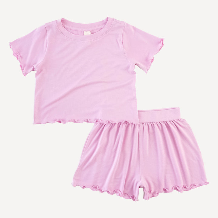 short sleeve jade short set | lavender ice | modal