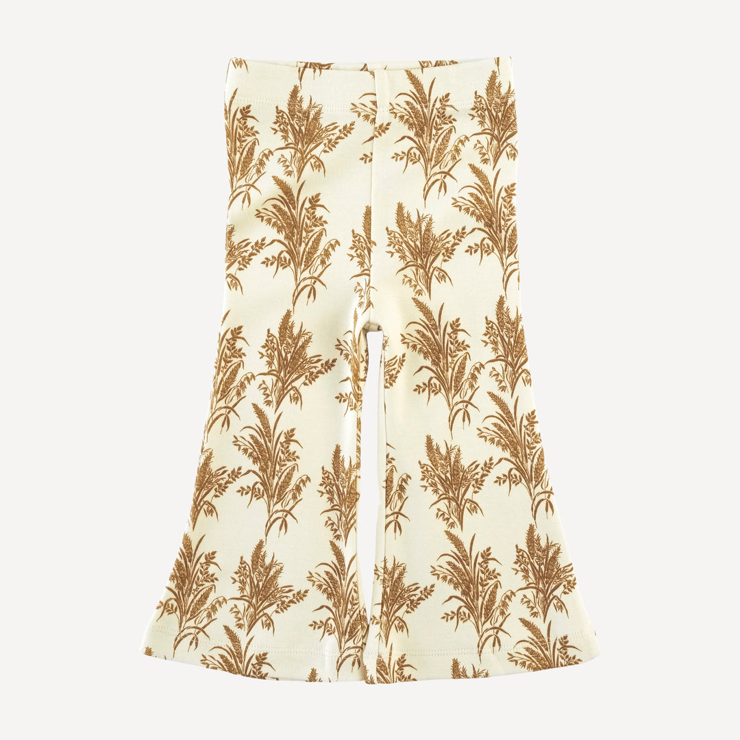 flare leg pant | wheat grass | organic cotton interlock