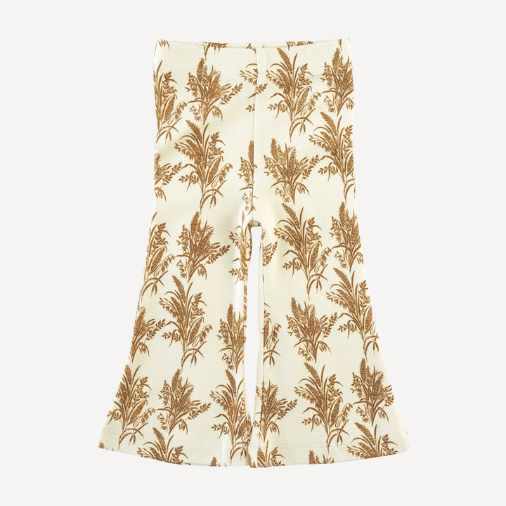 flare leg pant | wheat grass | organic cotton interlock