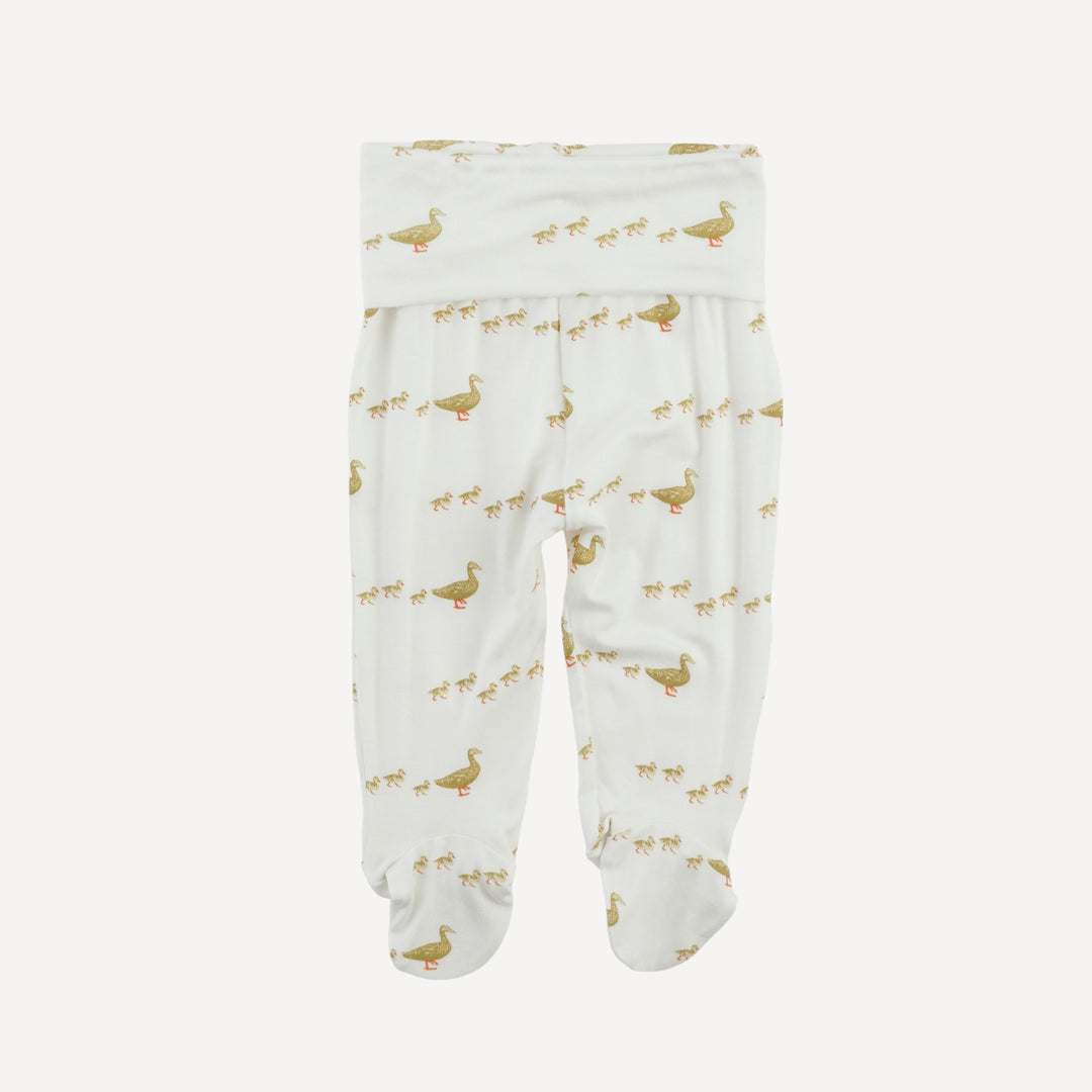 long sleeve wrap top and footed pant set | ducks | bamboo