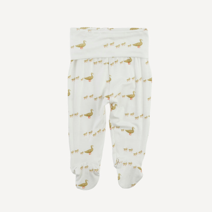 long sleeve wrap top and footed pant set | ducks | bamboo