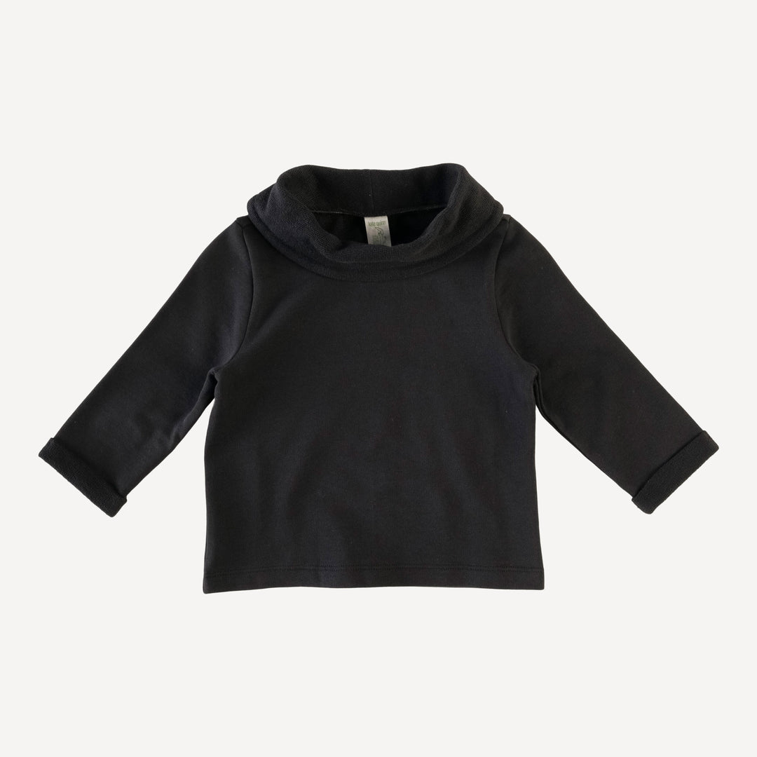 long sleeve cowl neck sweatshirt | black | french terry