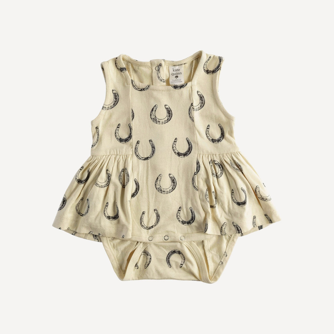 sleeveless square neck ballerina bubble | horse shoes | organic cotton jersey