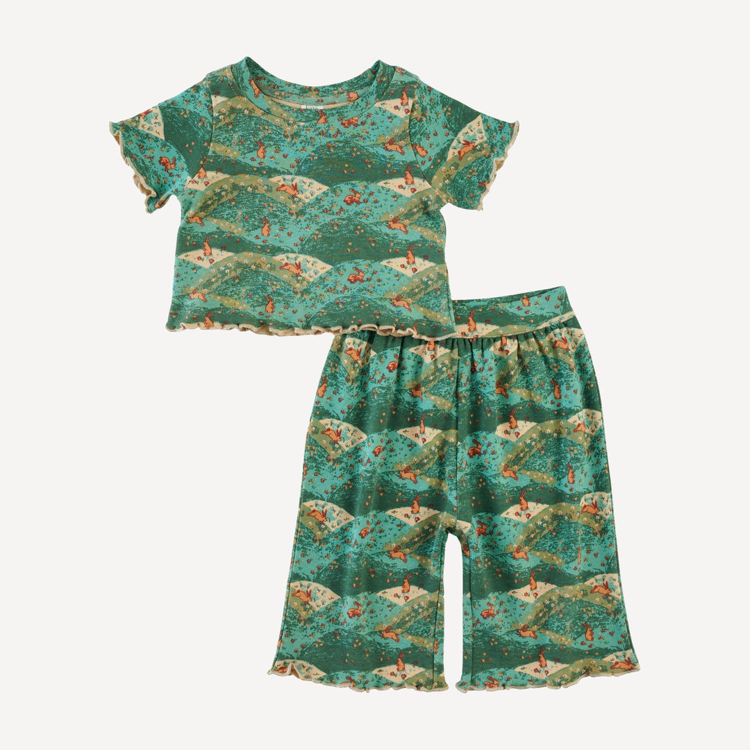 short sleeve jade set | bunny fields | organic cotton interlock