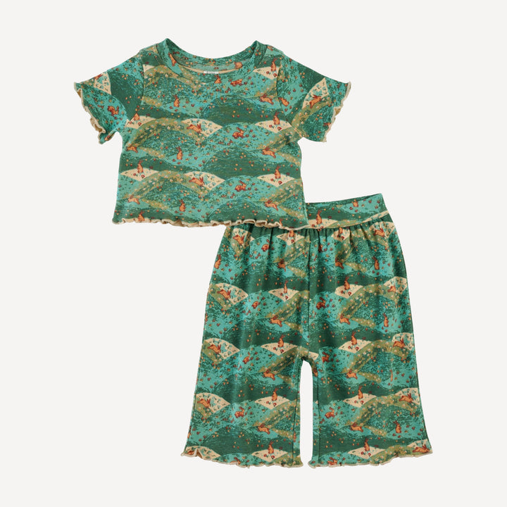short sleeve jade set | bunny fields | organic cotton interlock