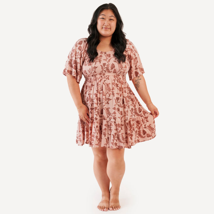 womens reese dress | villa floral batik | modal