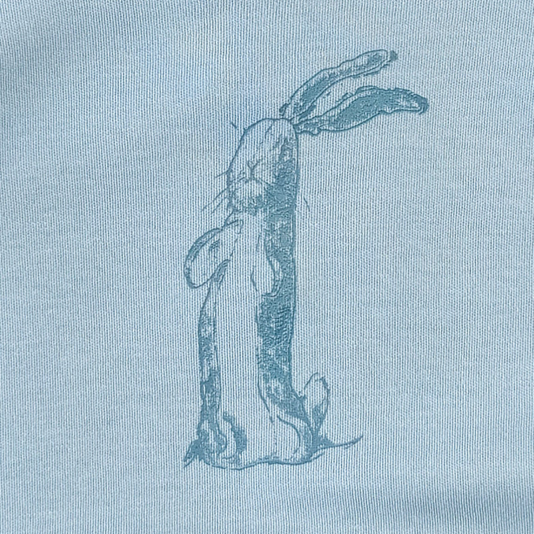 short sleeve essential boxy tee | plush rabbit screen | organic cotton interlock