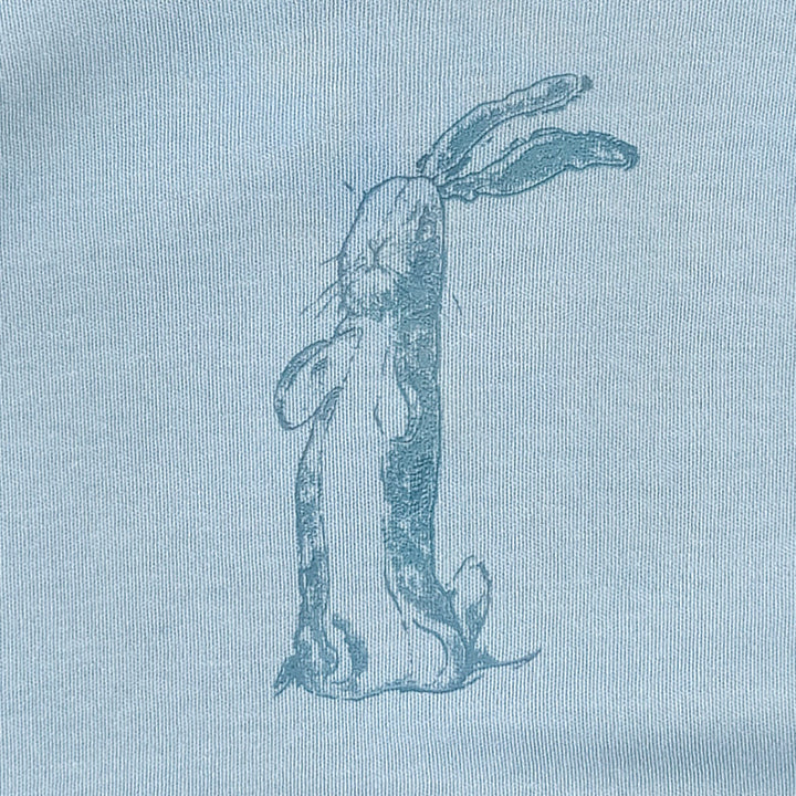 short sleeve essential boxy tee | plush rabbit screen | organic cotton interlock
