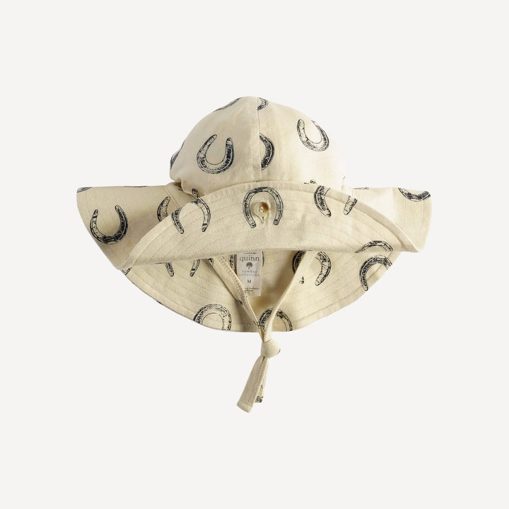 button front sun hat | horse shoes | organic cotton jersey
