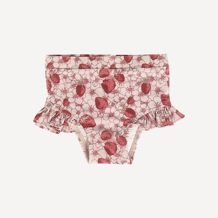 ruffle leg swim bottom | pink strawberry floral | swim