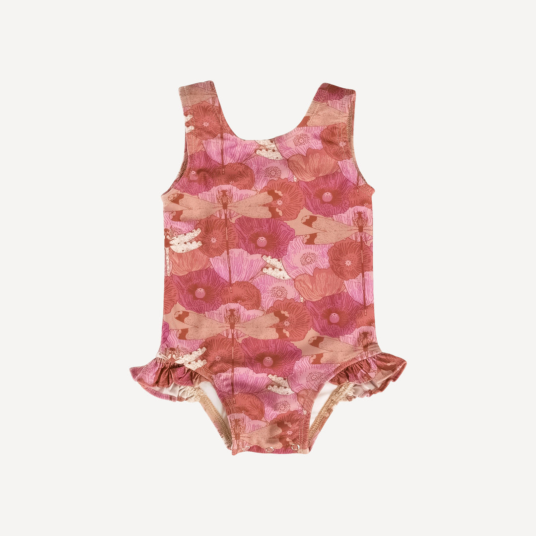 ruffle leg tank swimsuit | hot pink dragonfly | swim