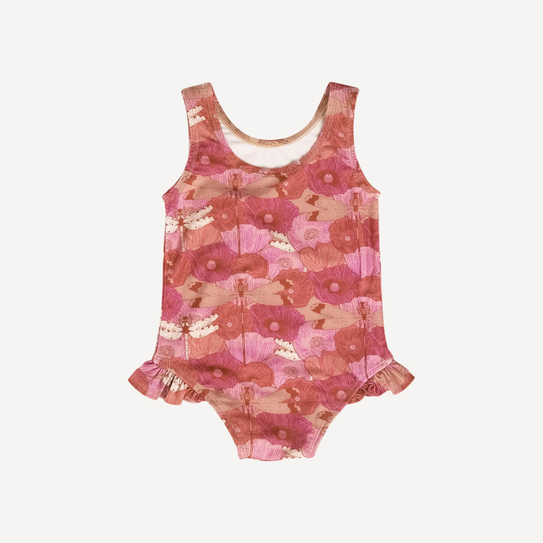 ruffle leg tank swimsuit | hot pink dragonfly | swim