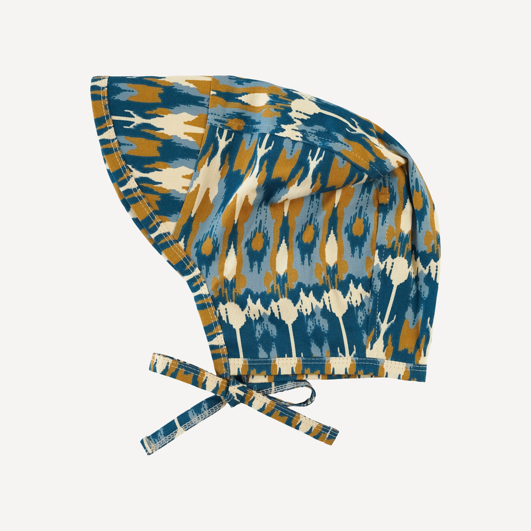 bill hat | blue ikat | organic cotton sateen woven