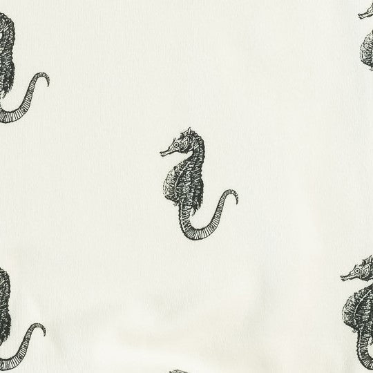long sleeve union suit | black seahorse | organic cotton interlock