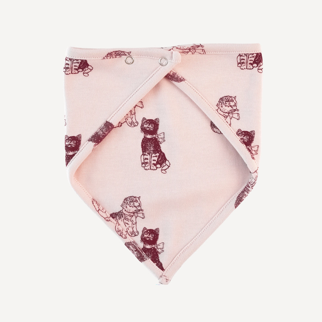 bandana bib | vintage kitty | organic cotton interlock