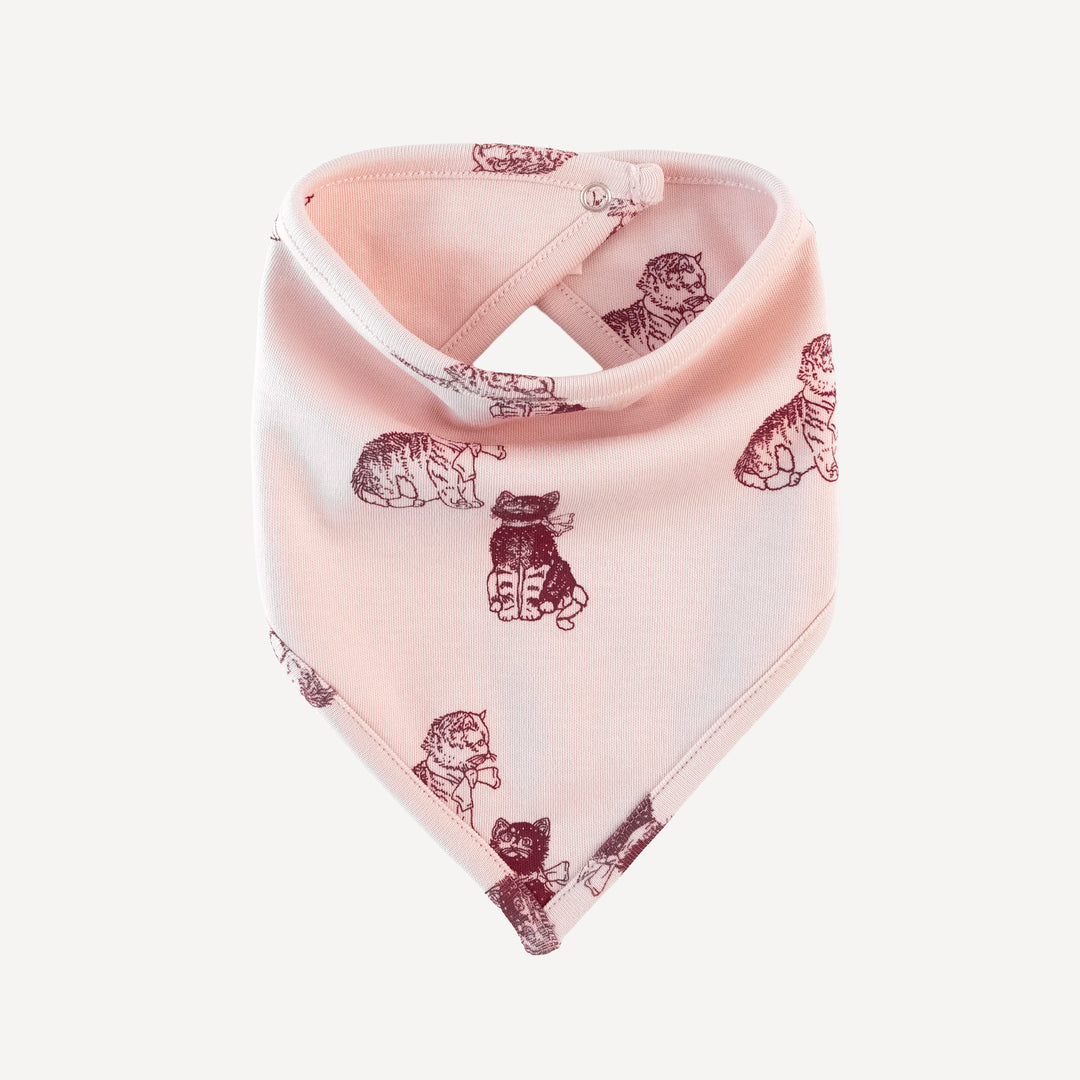 bandana bib | vintage kitty | organic cotton interlock
