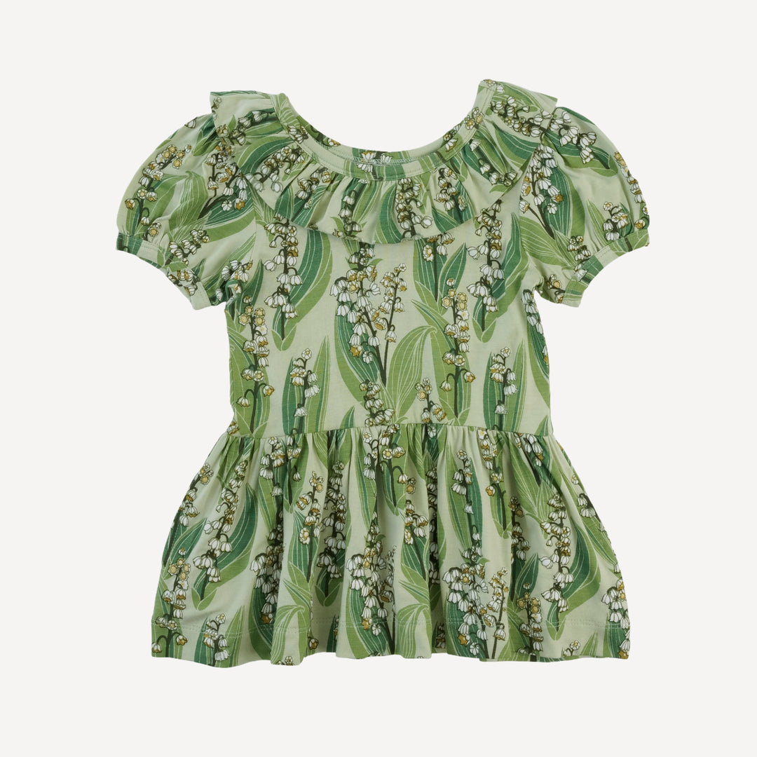 short sleeve ruffle top | lily of the valley | bamboo