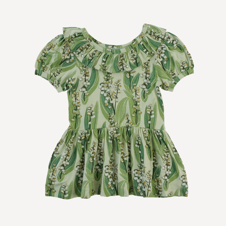short sleeve ruffle top | lily of the valley | bamboo