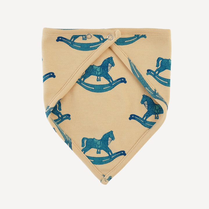 bandana bib | rocking horse | organic cotton interlock