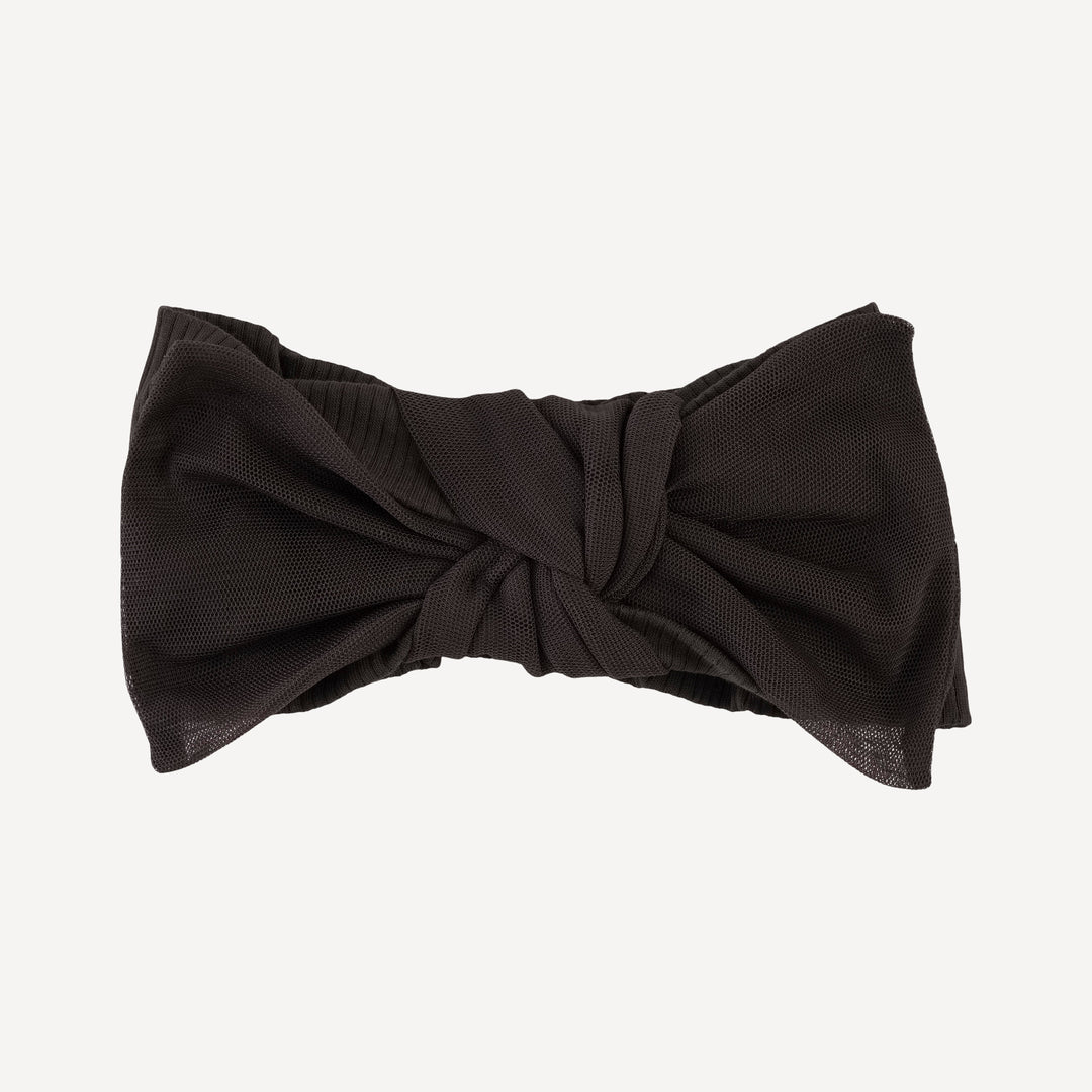 large tulle bow elastic headband | hot fudge | organic cotton single rib