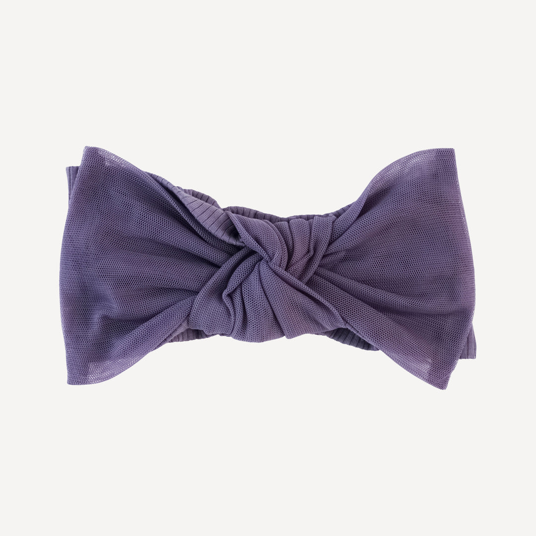 large tulle bow elastic headband | grapevine  | organic cotton single rib