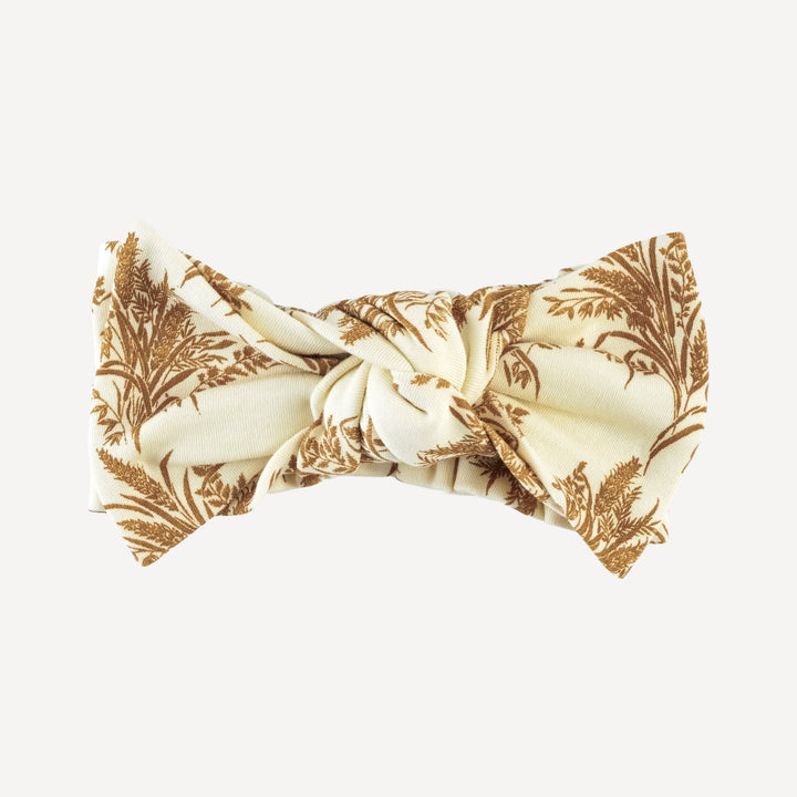 large bow elastic headband | wheat grass | organic cotton interlock