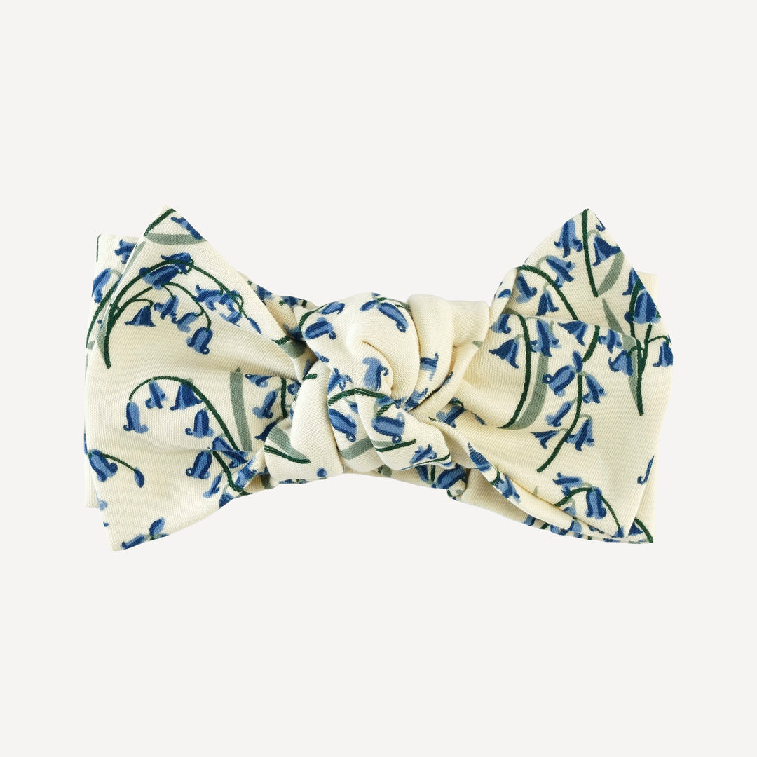 large bow elastic headband | bluebells | organic cotton interlock