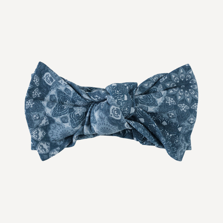 large bow elastic headband | celestial mandala | organic cotton interlock