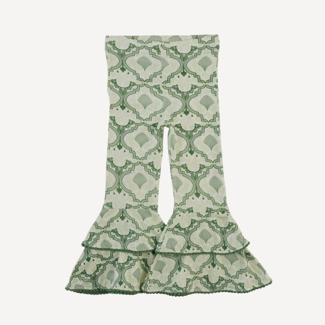 pom pom anne pant | fog green folk floral | bamboo