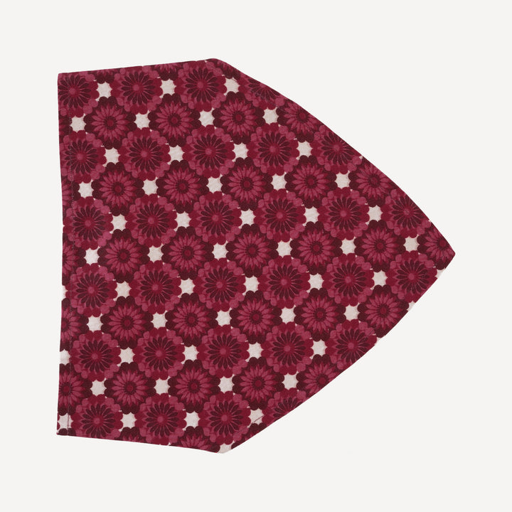 bandana headband | red geo floral | organic cotton sateen woven