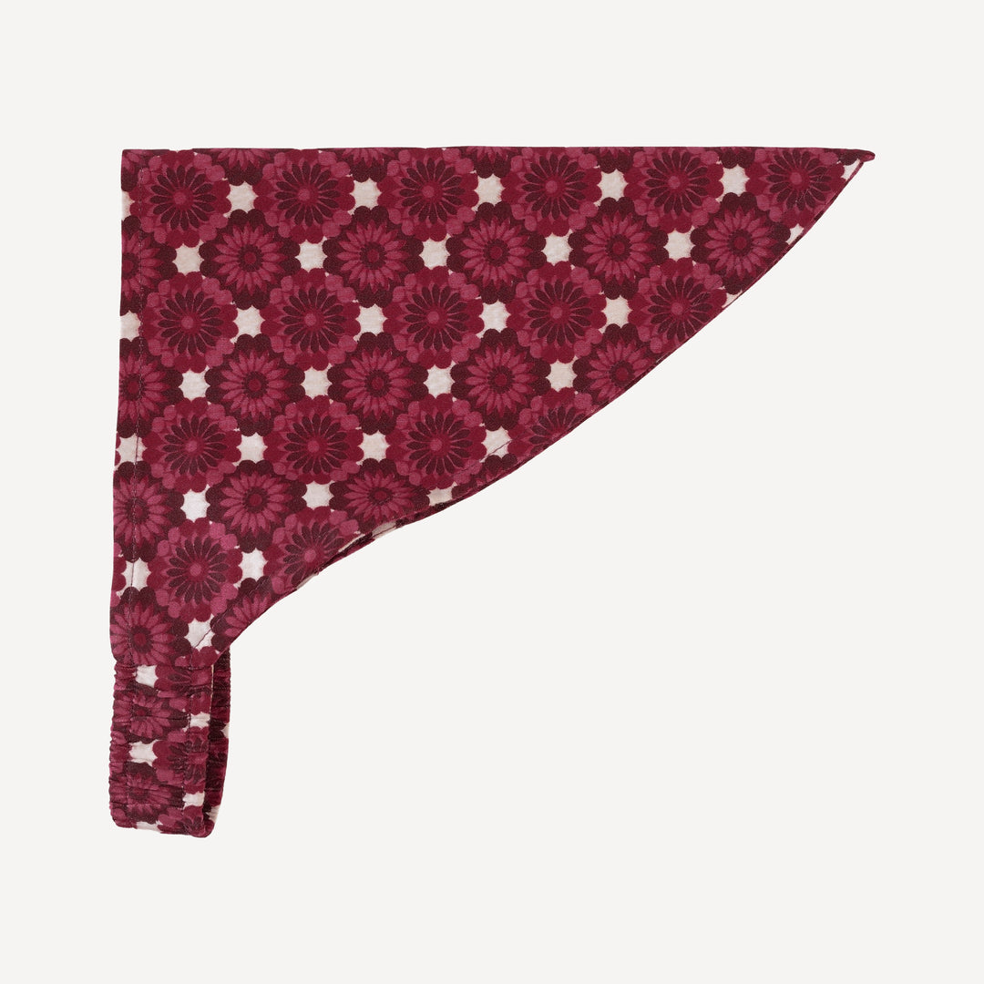bandana headband | red geo floral | organic cotton sateen woven