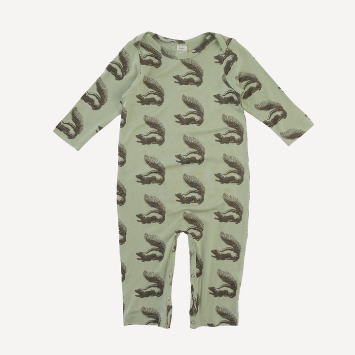 long sleeve lap neck jumpsuit | skunk | bamboo