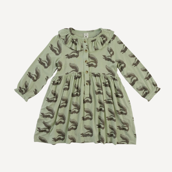 long sleeve ophelia dress | skunk | bamboo
