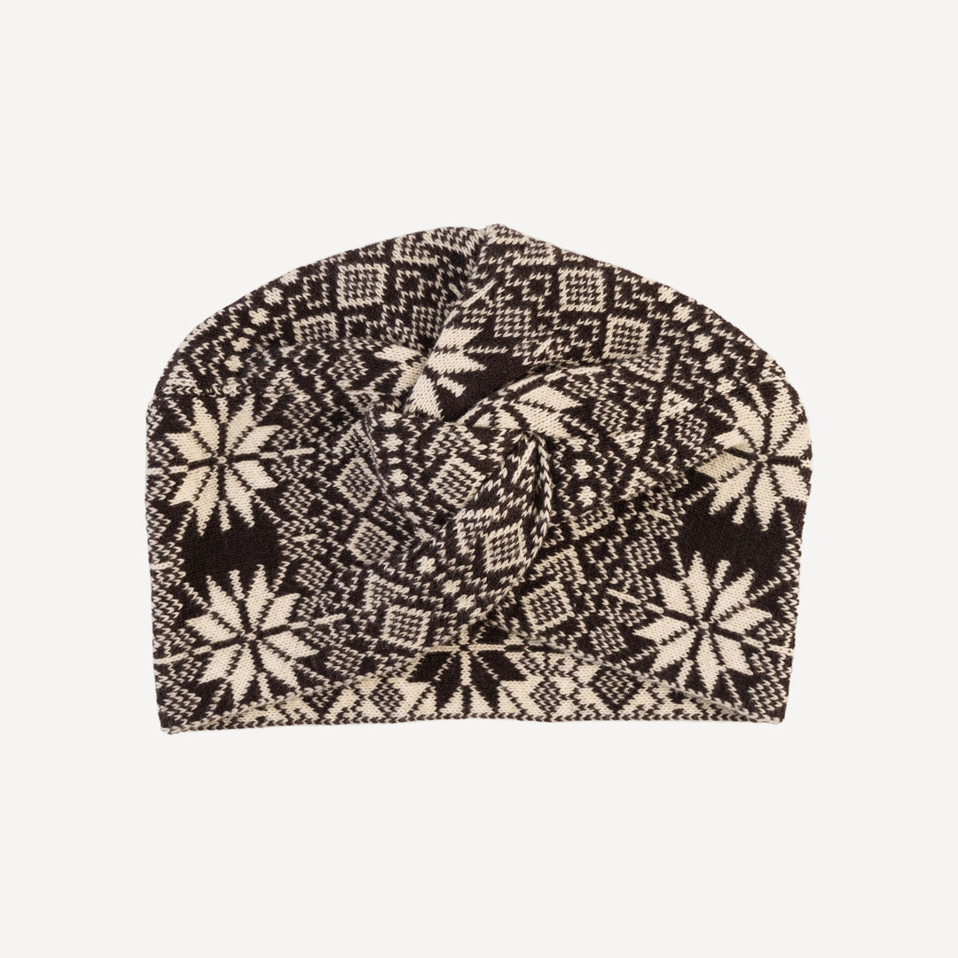 twisted beanie | nordic black | organic cotton jacquard knit