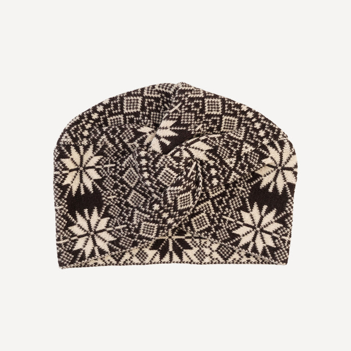 twisted beanie | nordic black | organic cotton jacquard knit