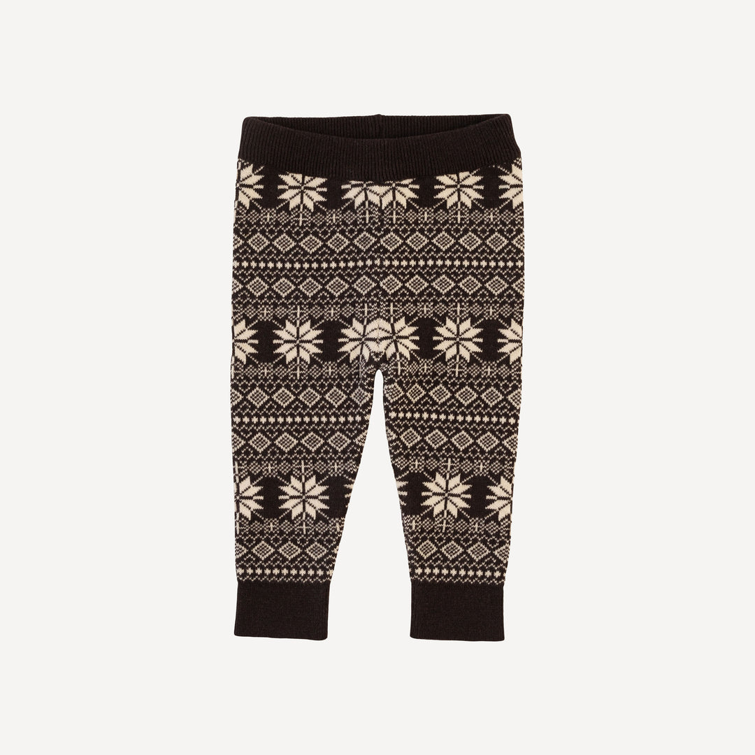 sweater leggings | nordic black | organic cotton jacquard knit