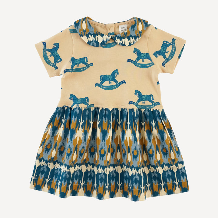 short sleeve peter pan dress | rocking horse | organic cotton interlock