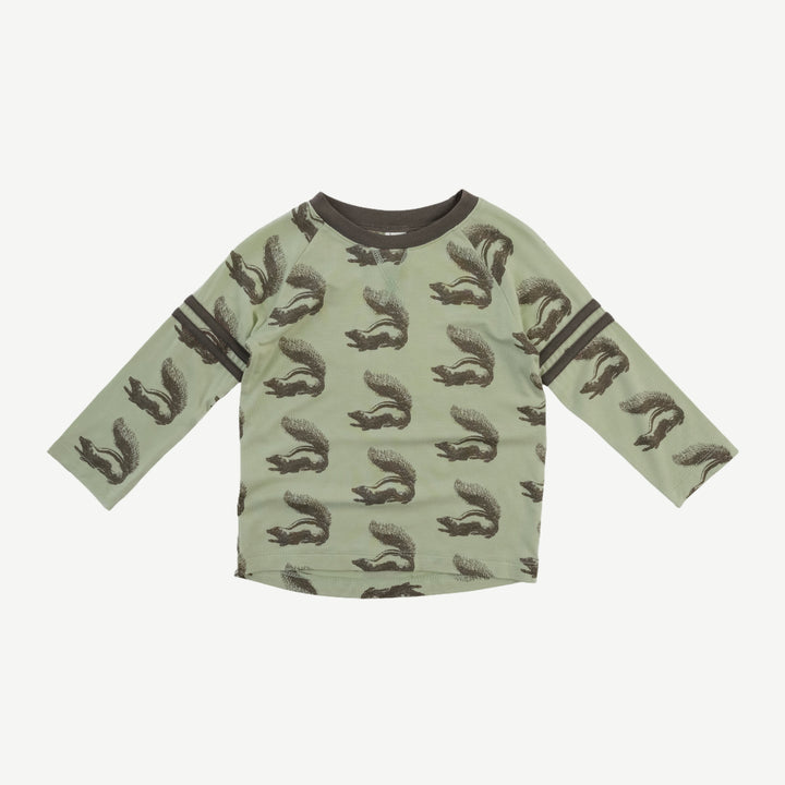 long sleeve football tee | skunk | bamboo