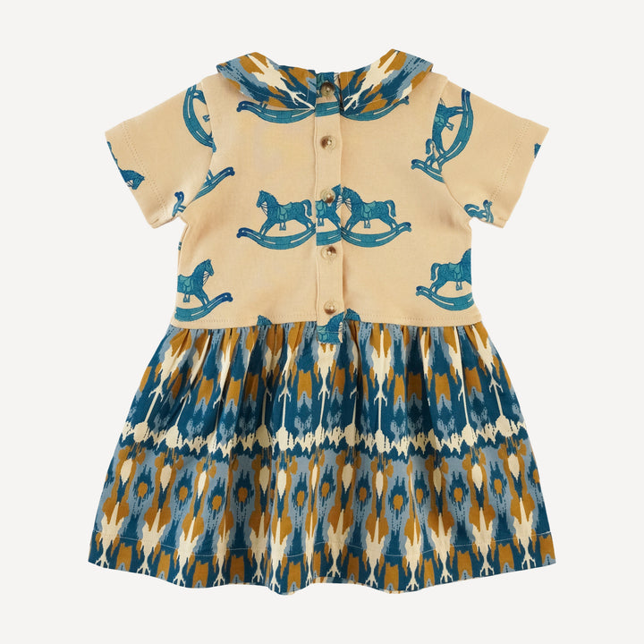 short sleeve peter pan dress | rocking horse | organic cotton interlock