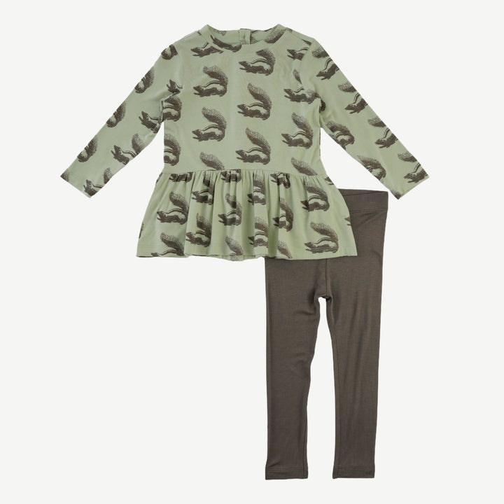 long sleeve kate top + legging set | skunk | bamboo