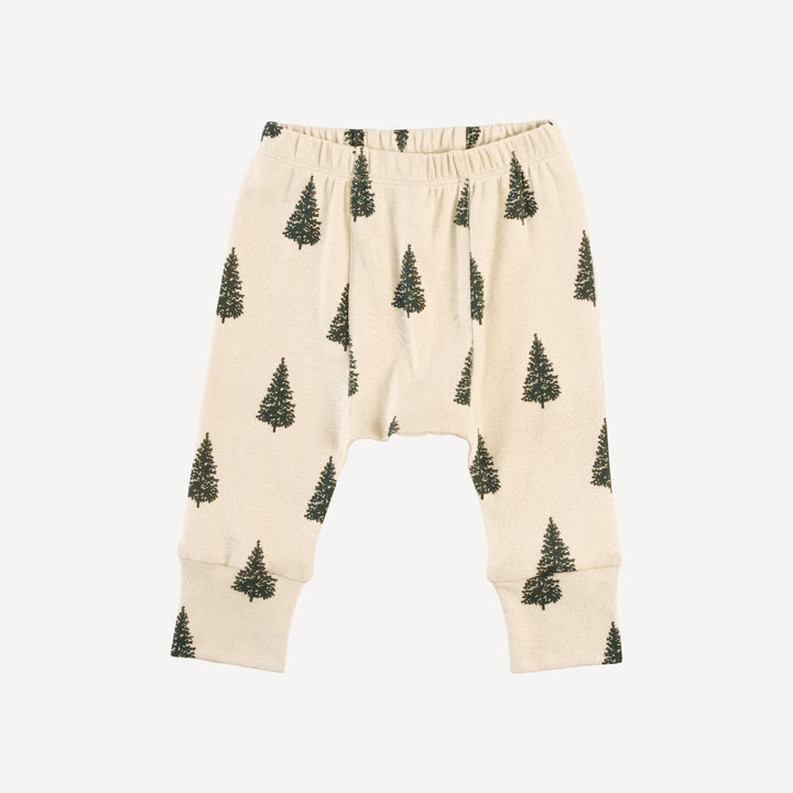 classic panda pant | forest pine | organic cotton flat rib