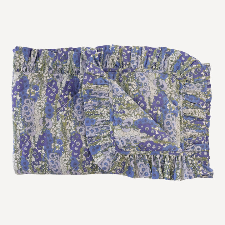 ruffle quilt | blue hollyhock | organic cotton mid-weight woven